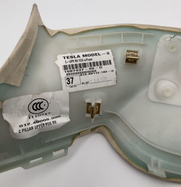 2012-2017 Tesla Model S Right C Pillar Trim Oem 1007437-00-d - Image 4