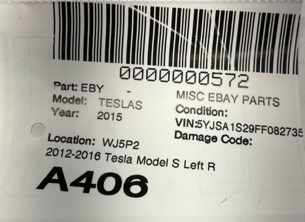 2012-2016 Tesla Model S Left Rear Seat Side Cushion OEM - Image 6