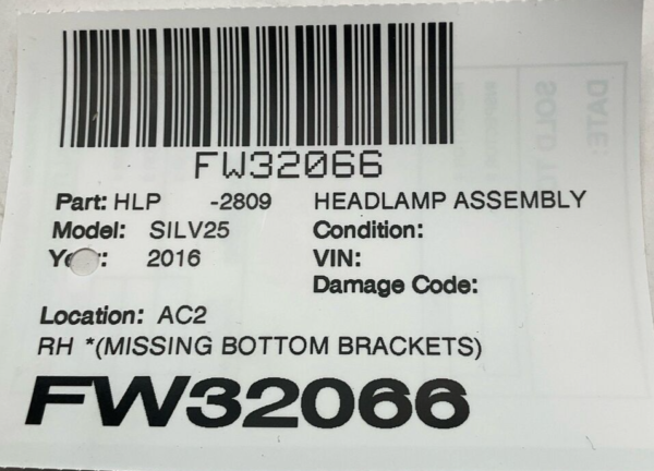 2015-2019 CHEVY SILVERADO 2500 Headlamp Assembly Right Passenger Side Halogen - Image 8
