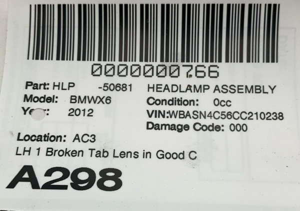 2008-2014 BMW X6 Headlamp Assembly Left Driver Side Xenon OEM 63117287017 - Image 5