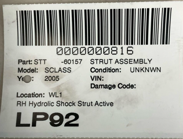 2003-2006 MERCEDES S-CLASS Strut Shock Assembly Right Passenger Side Hydrolic - Image 8