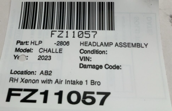 2017-2023 DODGE CHALLENGER Headlamp Assembly Right Passenger Side Xenon OEM - Image 9