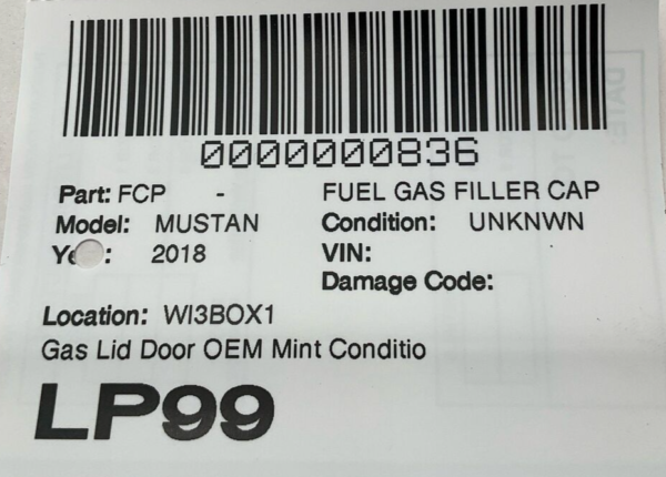 2015-2022 FORD MUSTANG Fuel Gas Filler Cap Gas Lid Door OEM Nice Condition - Image 4