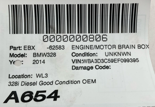 2014-2017 BMW 328d 2.0 Diesel Engine Motor Brain Box Module OEM 12638645514 - Image 5