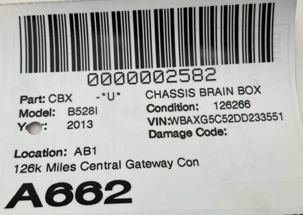 2008-2013 BMW 528I Chassis Brain Box Central Gateway Control Module OEM 9299592 - Image 4