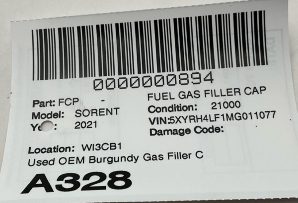 2021-2023 KIA SORENTO Fuel Gas Filler Cap Cover Door Lid OEM - Image 5