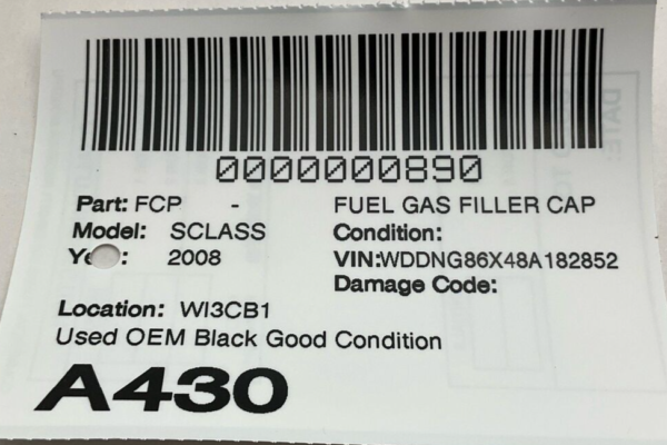 2007-2013 MERCEDES S-CLASS Fuel Gas Filler Cap Cover Door OEM - Image 5