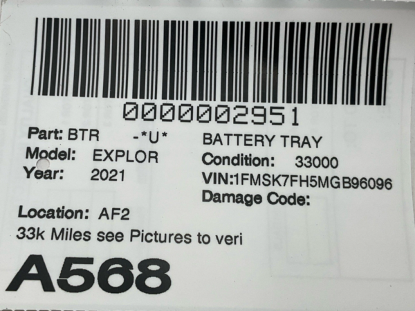 2020-2024 FORD EXPLORER Battery Tray 33k Miles OEM L1mb10723aa - Image 3