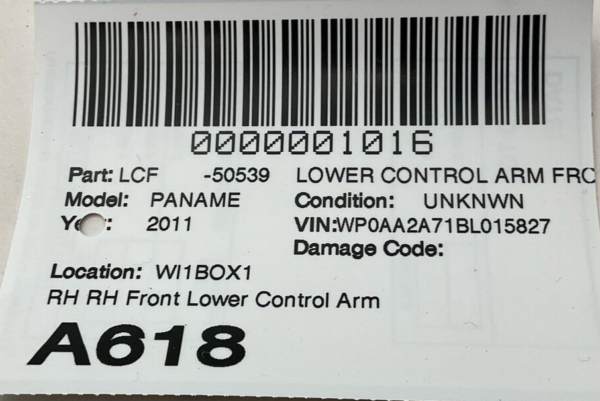 2010-2013 PORSCHE PANAMERA Lower Control Arm Front Right Passenger Side OEM - Image 17