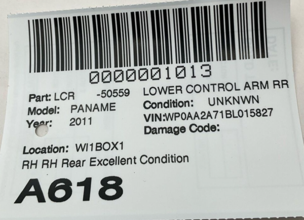 2010-2016 PORSCHE PANAMERA Lower Control Arm Rr RightRh - Image 12