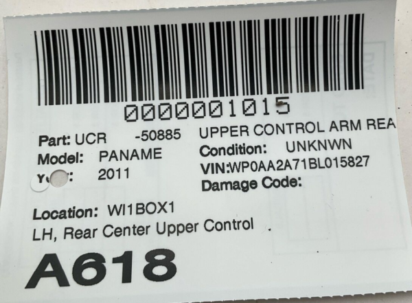 2010-2016 PORSCHE PANAMERA Upper Control Arm Rear Left Rear Center - Image 8