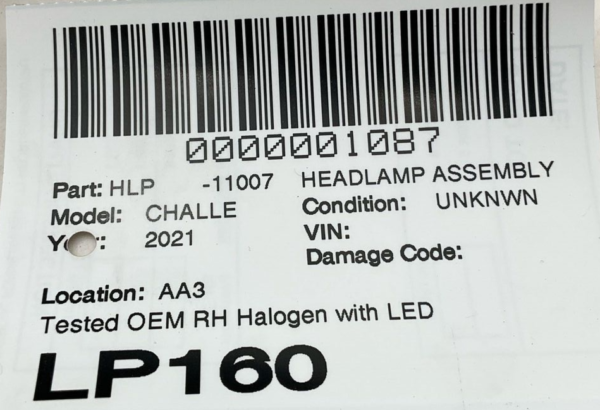 2019-2023 DODGE CHALLENGER Headlamp Assembly Right Passenger Side OEM - Image 7