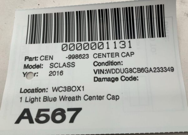 Center Cap MERCEDES S-CLASS 02 03 04 05 06 07 08 11 12 13 14 15 16 17 18 - Image 3