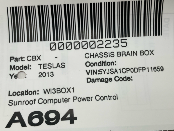 2012-2018 TESLA S Chassis Brain Box Sunroof Computer Power Control Module Unit - Image 5