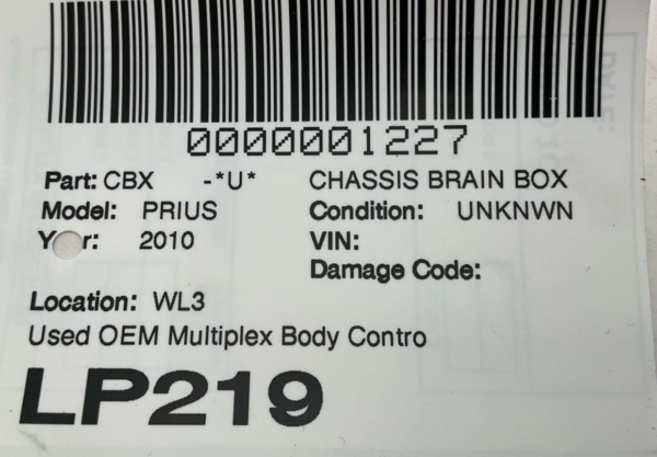 2010-2011 TOYOTA PRIUS Chassis Brain Box Oem Multiplex Body Control 89221-47130 - Image 8