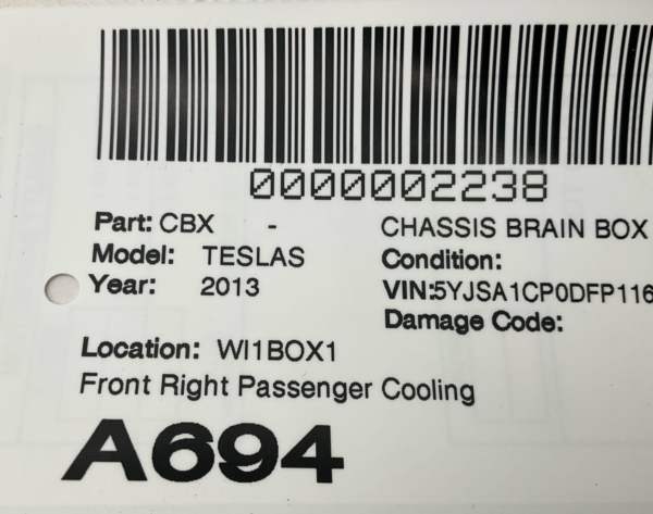 2012-2018 TESLA S Chassis Brain Box Front Right Passenger Cooling Fan Relay OEM - Image 3