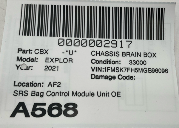 2020-2024 FORD EXPLORER Chassis Brain Box SRS Bag Control Module Unit OEM - Image 4