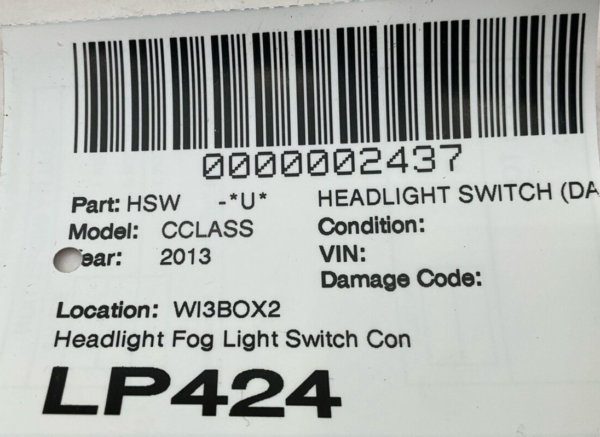 2010-2015 MERCEDES C-CLASS Headlight Switch Fog Light Switch Control Module OEM - Image 5