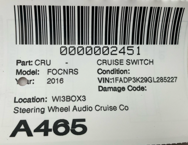 2015-2018 FORD FOCUS Cruise Control and Audio for Steering Wheel Sold as Pair - Image 6