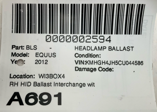 Hyundai Kia Headlamp HID Ballast Interchange 2010-2015 OEM Id 00040547 - Image 4