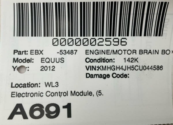 2012-2013 HYUNDAI EQUUS Engine Motor Brain Box Electronic Control Module OEM - Image 4