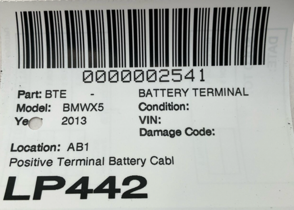 2008-2013 BMW X5 Battery Terminal Positive Battery Cable With Assembly OEM - Image 5
