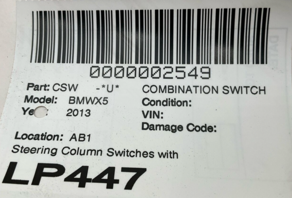 2008-2013 BMW X5 Combination Switch Steering Column Switches Turn Wiper Cruise - Image 7