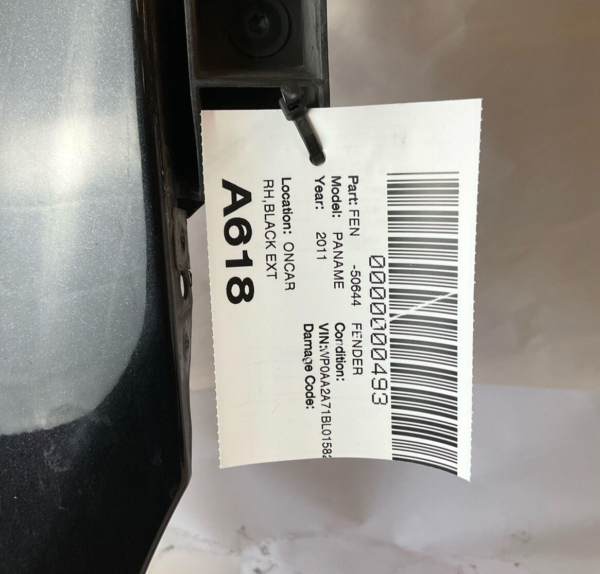 2011 Porsche Panamera Fender Right Black 97050435400 - Image 7