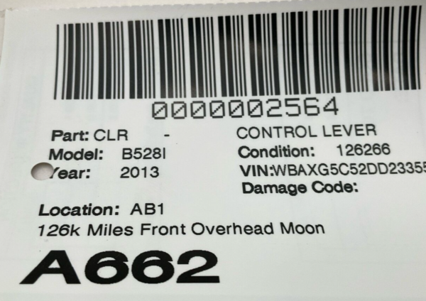 2010-2013 BMW 528I Front Overhead Moon Light Bezel With Sunroof Controls OEM - Image 5