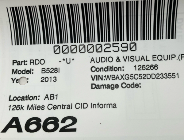2010-2013 BMW 528I Central CID Informative Display Screen Oem 9266385 - Image 5