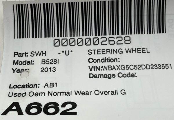 2011-2016 BMW 528I Steering Wheel Used OEM - Image 2