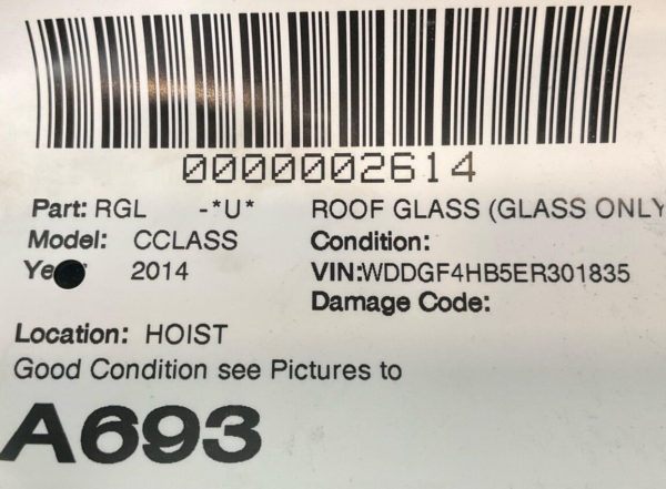 2010-2014 MERCEDES C-CLASS Roof Glass OEM - Image 6