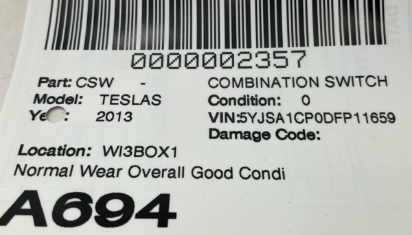 2012-2018 TESLA S Combination Switch OEM 100847100A - Image 6