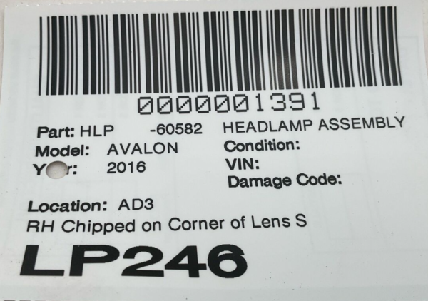 2016-2018 TOYOTA AVALON Headlamp Assembly Right Passenger Side OEM Xenon - Image 10