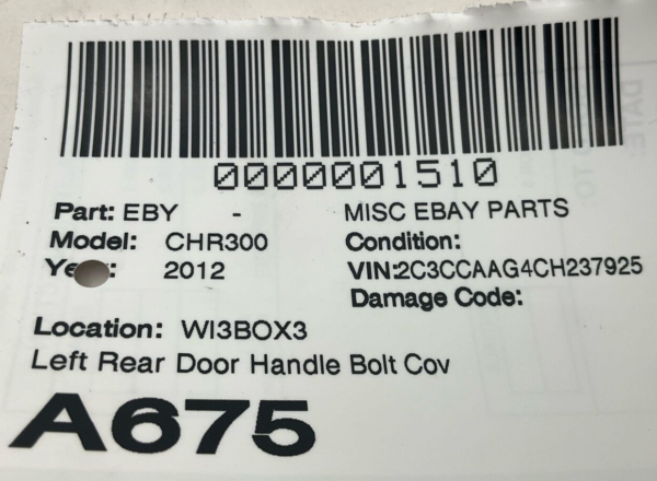 2011-2023 CHRYSLER 300 Left Rear Door Handle Bolt Cover Cap OEM - Image 2