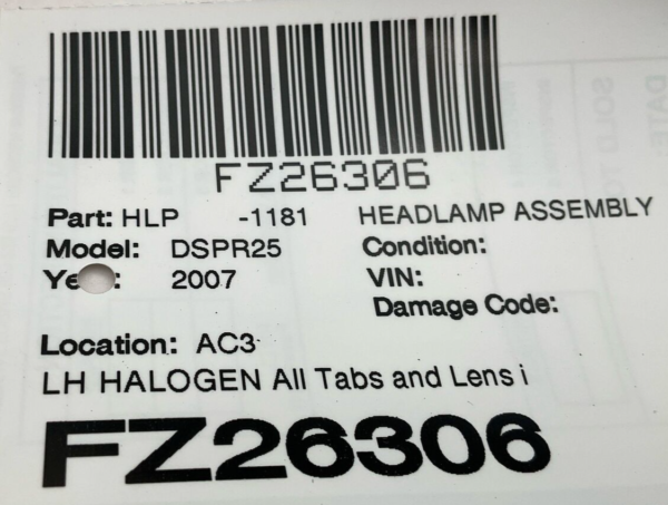 2007-2009 DODGE SPRINTER 2500 Headlamp Assembly Left Driver Side Halogen - Image 9