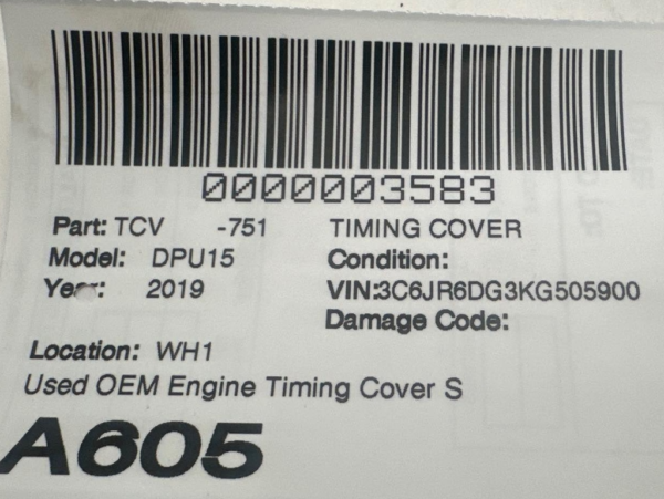 2013-2024 DODGE RAM PICKUP 1500 3.6L Timing Cover OEM 4893188AG - Image 6