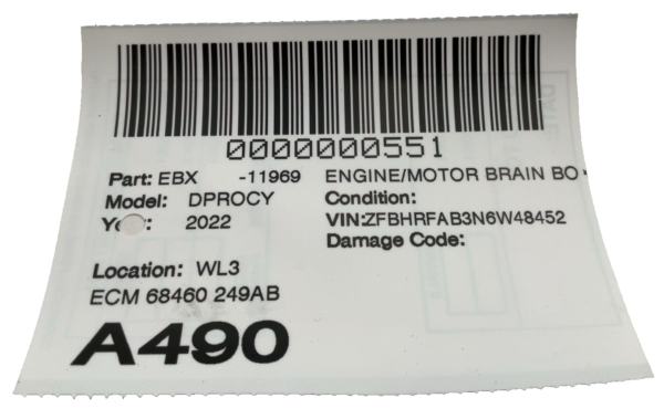 2021-2022 DODGE PROMASTER CITY Engine Motor Brain Box ECM 68460 249AB - Image 3