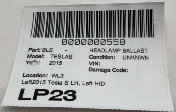 2015 Tesla S Headlamp Ballast Left HID Xenon Ballast Module 10r-044663 - Image 2