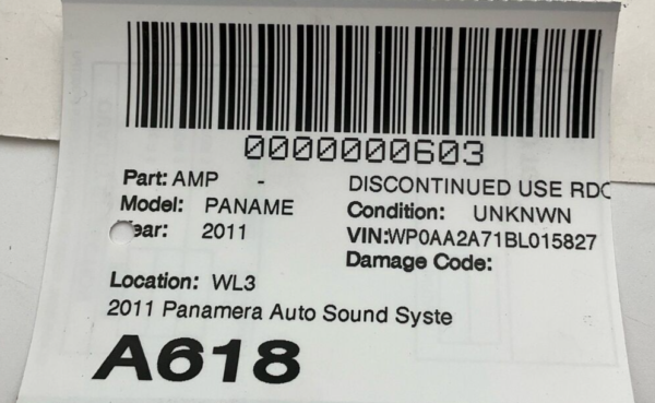 2011 PORSCHE PANAMERA Auto Sound System Amplifier OEM 97064544302 - Image 2